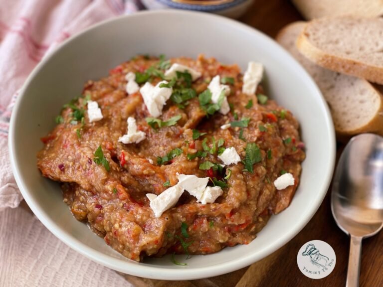Roasted Pepper and Garlic Eggplant Salad