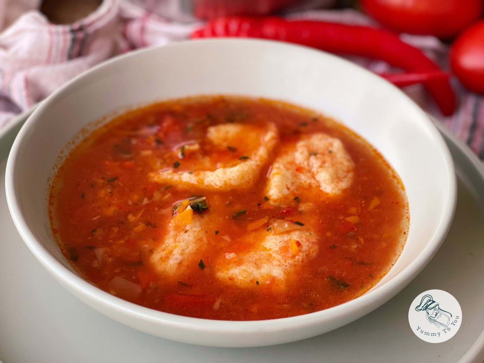 Romanian Tomato Soup with Borscht and Fluffy Dumplings – A Simple, Flavorful Recipe