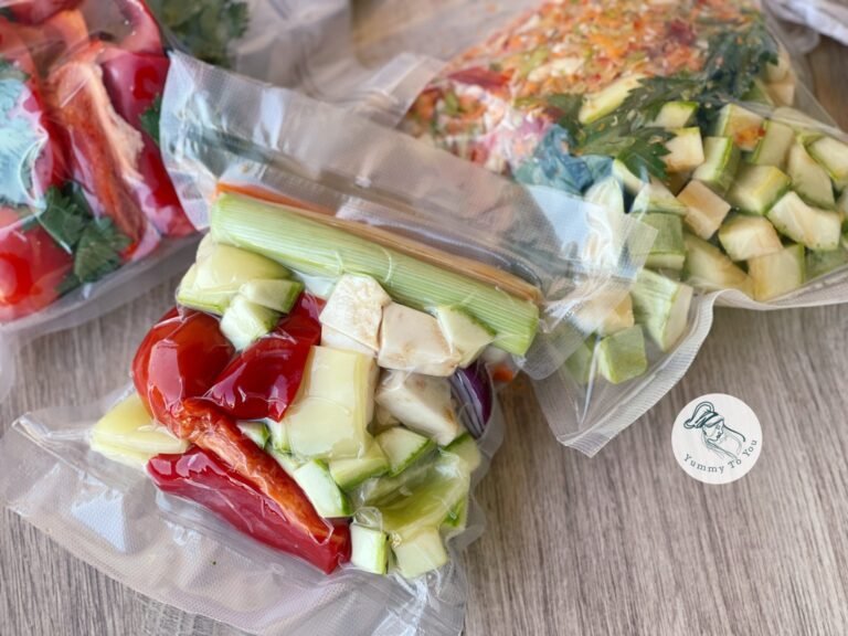 Vegetable Vacuum-Sealed Packs for the Freezer