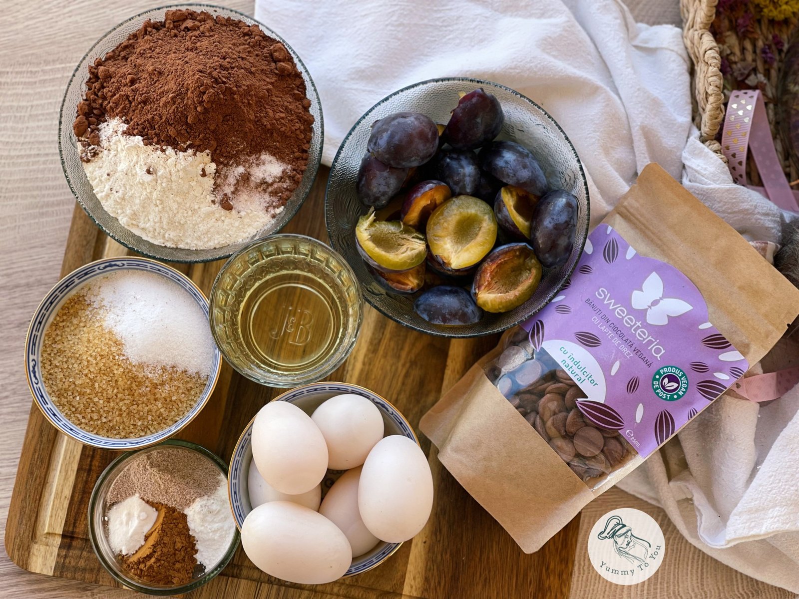 Chec cu prune și ciocolată ingrediente 1 Chec cu prune și ciocolată ingrediente 1