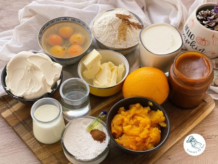 Eclere cu dovleac și caramel sărat ingrediente Eclere cu dovleac și caramel sărat ingredienten